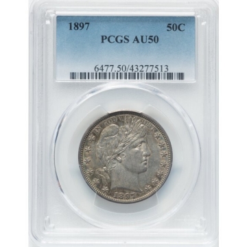 1897 50C Barber Half Dollar PCGS AU50