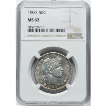 1900 Barber Half Dollar 50C NGC MS62