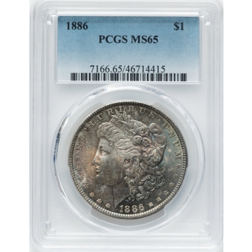 1886 $1 Morgan Dollar PCGS MS65