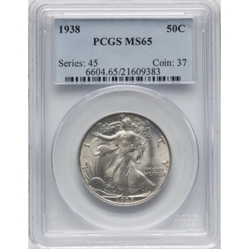 1938 50C Walking Liberty Half Dollar PCGS MS65