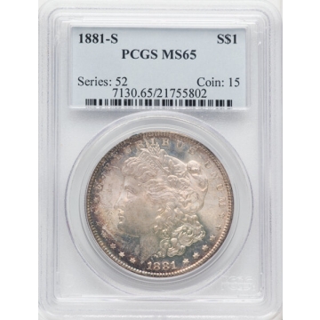 1881-S $1 Morgan Dollar PCGS MS65, Great Tone