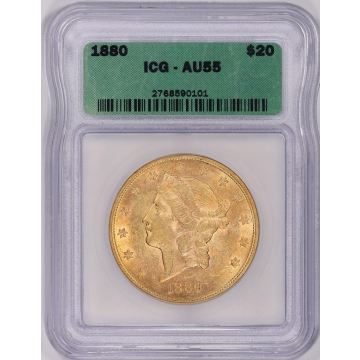 1880 Liberty Gold Double Eagle ICG AU-55