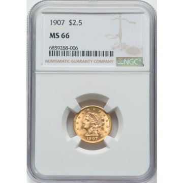 1907 Quarter Eagle $2.50 NGC MS66