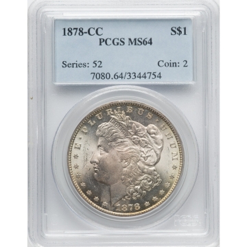 1878-CC $1 Morgan Dollar PCGS MS64