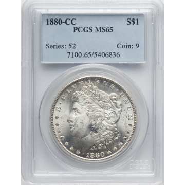 1880-CC $1 Morgan Dollar PCGS MS65