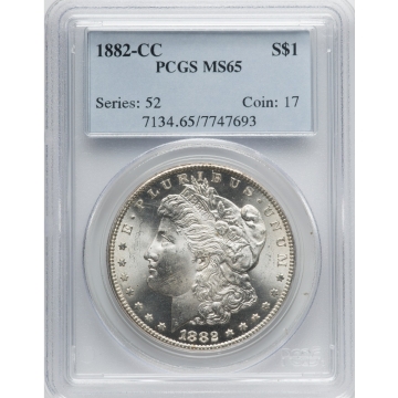 1882-CC $1 Morgan Dollar PCGS MS65