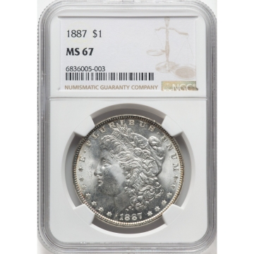 1887 Morgan Dollar S$1 NGC MS67