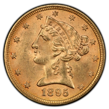 1895 $5 Liberty Head Half Eagle PCGS MS64, (CAC), The Fairmont Collection