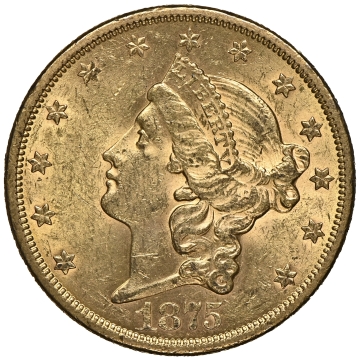 1875-S Liberty Double Eagle Type 2 $20 NGC MS61