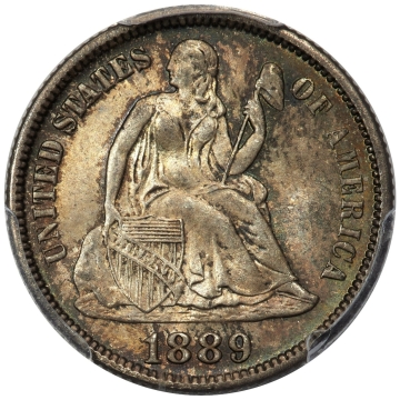 1889 10C Liberty Seated Dime PCGS MS67