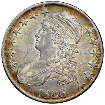 1826 Capped Bust Half Dollar 50C NGC AU58 (CAC) Lettered Edge O-107 Rarity-3 From The Col. E.H.R. Green Collection 