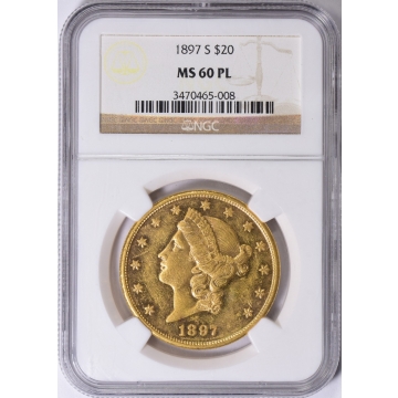 1897-S Liberty Double Eagle Type 3 $20 NGC MS60PL