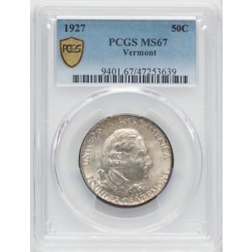 VERMONT 1927 50C Silver Commemorative PCGS MS67