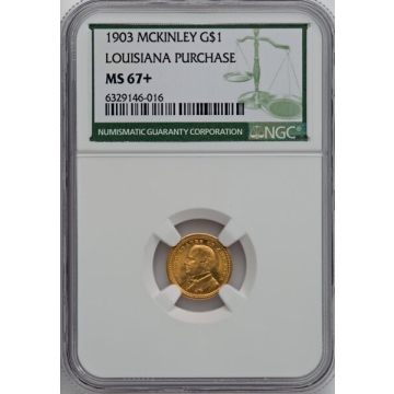 MCKINELY 1903 Gold Commemorative G$1 NGC MS67+, Top Pop, Only 1 Higher