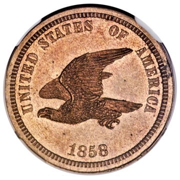 1858 P1C Flying Eagle Cent, Pattern Judd-202,  Pollock-245, 1C NGC PR64