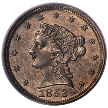 1853 E1C One Cent, Judd-149, Pollock-178, High R.6 PR64 PCGS. (CAC) The New Millenium Collection. 