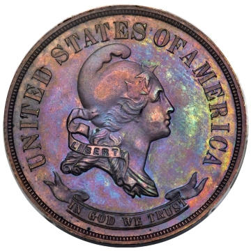 1870 50C Standard Silver Half, Judd-942, Pollock-1069, High R.7, PR64+ Brown PCGS. The Simpson Collection. 