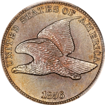 1856 1C Flying Eagle Cent PCGS PR63 (CAC Gold) (CMQ-X) Finest of Just Three Specimens with Gold CAC Approval