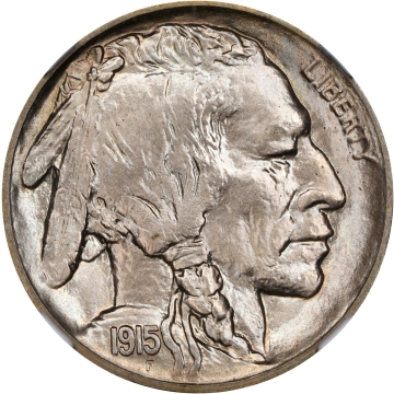 1915-S Buffalo Nickel Type 2 5C NGC MS66+ (CAC) plus CMQ TOP POP, looks 67. NGC Census: 7; with a single MS-67+ finer. The corresponding PCGS Population is 8/6 (MS-67 finest at that service).