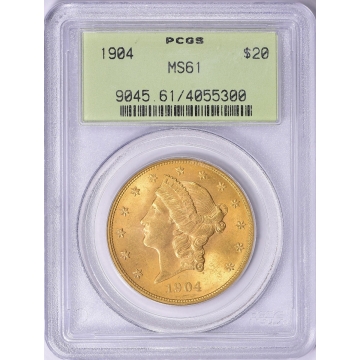 1904 $20 Liberty Head Double Eagle PCGS MS61 (OGH)