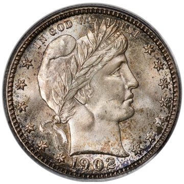 1902-S 25C Barber Quarter PCGS MS66. (CAC) 