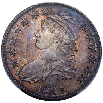 1822 50C Overton 114 Capped Bust Half Dollar PCGS MS65 CAC