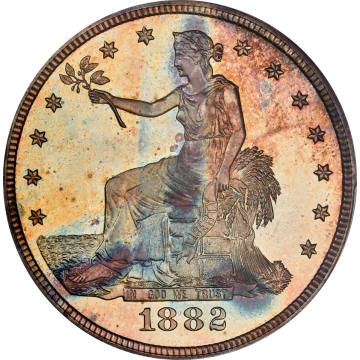 1882 T$1 Trade Dollar PCGS PR66 (CAC) (CMQ) GEM. From The Dale Friend Collection. 