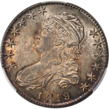 1819 50C Capped Bust Half Dollar, O-109, R.3, CACG MS64. (CAC)