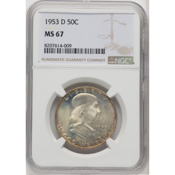 1953-D Franklin Half Dollar 50C NGC MS67