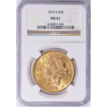 1876-S Liberty Double Eagle Type 2 $20 NGC MS61