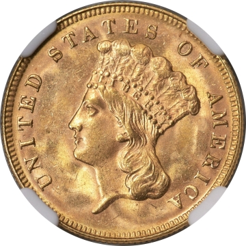 1874 Three Dollar $3 NGC MS65