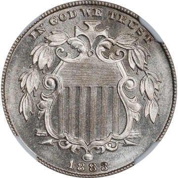 1883 Shield 5C NGC PR67