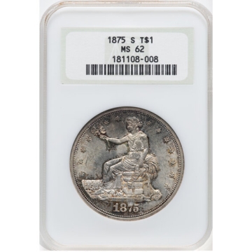 1875-S Trade Dollar T$1 NGC MS62 (OH)