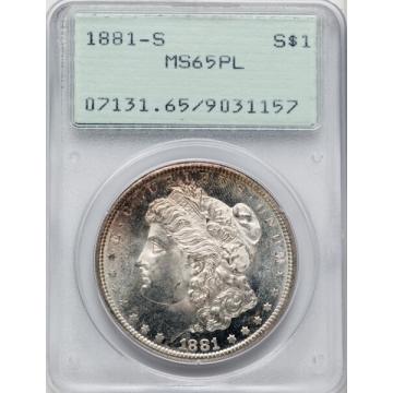 1881-S Morgan Dollar S$1 NGC MS65PL (OGH)