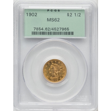 1902 $2.50 Liberty Head Quarter Eagle PCGS MS62 (OGH)