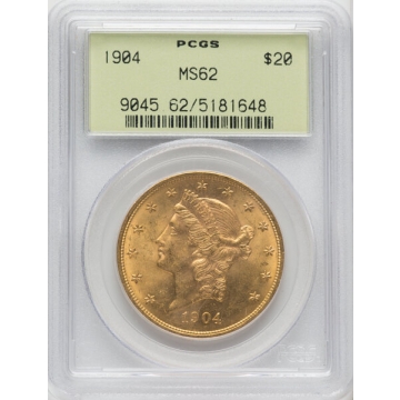 1904 $20 Liberty Head Double Eagle PCGS MS62 (OGH)