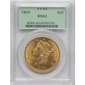 1904 $20 Liberty Head Double Eagle PCGS MS62 (OGH) Nice Honey color