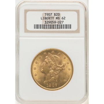 1907 Liberty Double Eagle Type 3 $20 NGC MS62