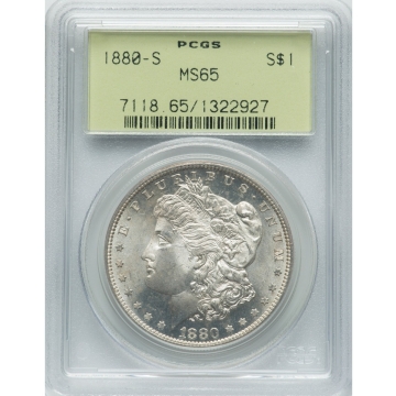 1880-S $1 Morgan Dollar PCGS MS65 OGH