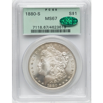 1880-S $1 Morgan Dollar PCGS MS67 (CAC) OGH