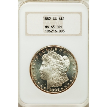 1882-CC $1 Morgan Dollar NGC MS65 DPL Gorgeous Coin