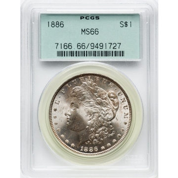 1886 $1 VAM-6 Morgan Dollar PCGS MS66 OGH