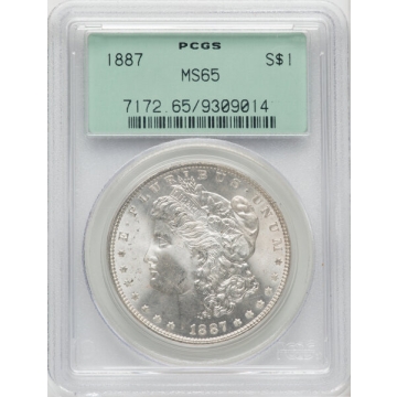 1887 $1 Morgan Dollar PCGS MS65 OGH