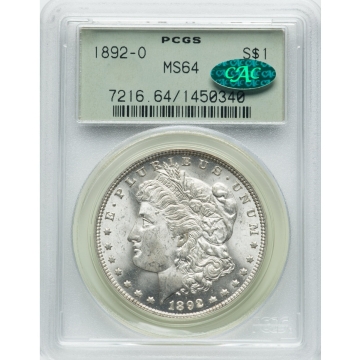 1892-O $1 Morgan Dollar PCGS MS64 (CAC) OGH