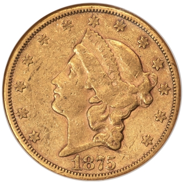 1875-CC Liberty Double Eagle Type. Variety 10-C. 2 $20 NGC XF45