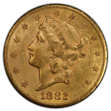 1882-CC $20 Liberty Head Double Eagle PCGS AU58