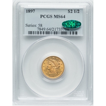 1897 $2.50 Liberty Head Quarter Eagle PCGS MS64, (CAC)