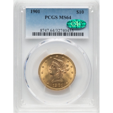 1901 $10 Liberty Head Eagle PCGS MS64, (CAC) 