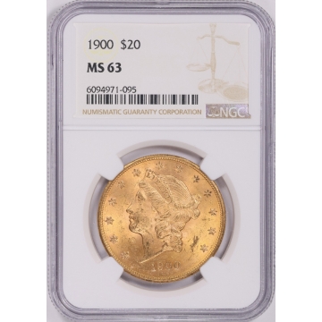 1900 Liberty Double Eagle Type 3 $20 NGC MS63