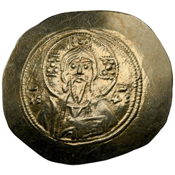 Michael VII Ducas (AD 1071-1078). AV/EL histamenon nomisma scyphate (29mm, 4.18 gm, 6h). NGC AU 4/5 - 3/5, light graffiti